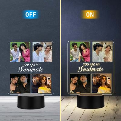 Personalized You are My Soulmate LED Night Lamp with Warm White Light Gift for Wife, Husband, Girlfriend, Boyfriend Birthday Gift for Loveable Person